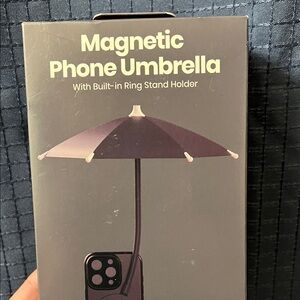Magnetic Phone Umbrella with Built-in Ring Stand Holder - Purple